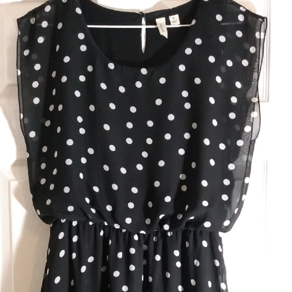 Tacera Black and White Long Sleeve Sundress